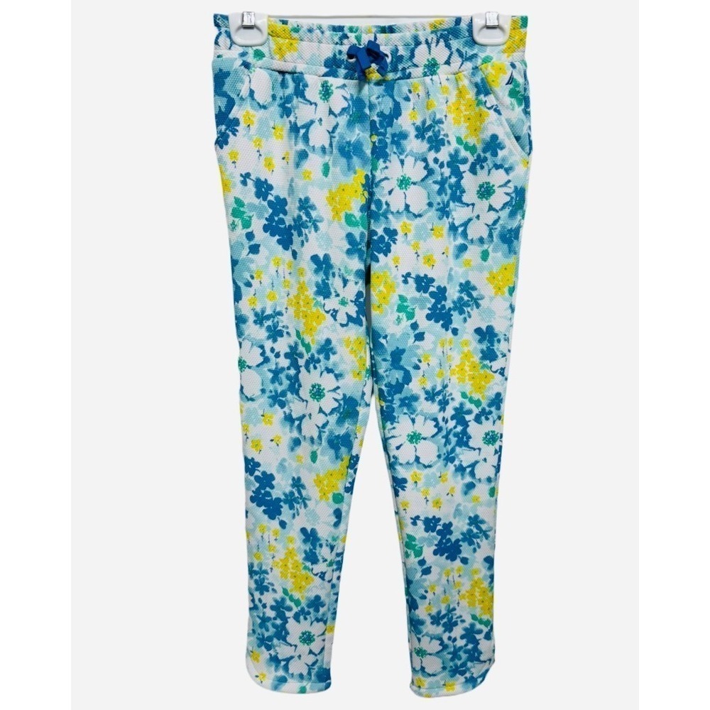 Nautica Floral Blue Yellow Active Wear Lounge Jogger Pants – Size Medium – NWT